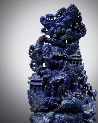 Lot 309 - A MONUMENTAL LAPIS LAZULI MOUNTAIN, LATE QING DYNASTY