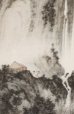 Lot 365 - A PAIR OF PAINTINGS DEPICTING WATERFALLS