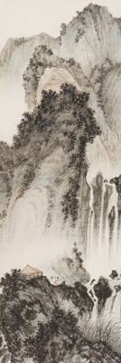 Lot 365 - A PAIR OF PAINTINGS DEPICTING WATERFALLS