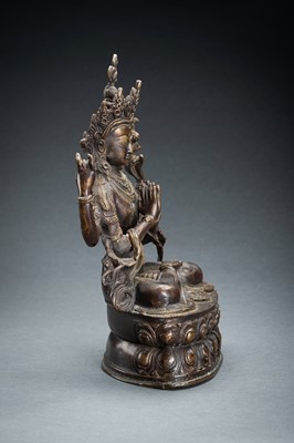 Lot 190 - A BRONZE FIGURE OF SHADAKSHARI LOKESHVARA