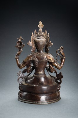 Lot 190 - A BRONZE FIGURE OF SHADAKSHARI LOKESHVARA