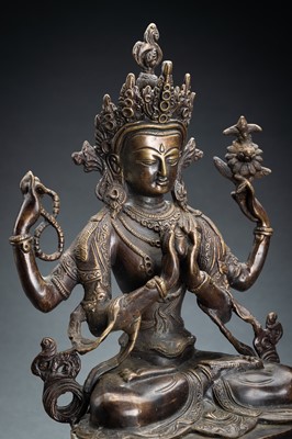 Lot 190 - A BRONZE FIGURE OF SHADAKSHARI LOKESHVARA