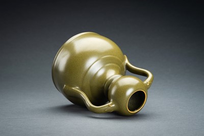 Lot 406 - A TEADUST-GLAZED DOUBLE-GOURD VASE