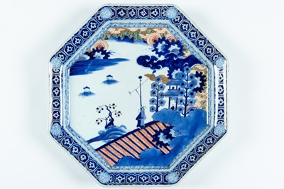 Lot 238 - A PAIR OF OCTAGONAL IMARI PORCELAIN CHARGERS, MEIJI