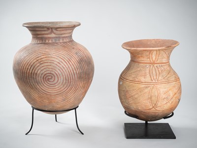 Lot 1477 - TWO PAINTED POTTERY VESSELS, BAN CHIANG, 1ST MILLENNIUM BC