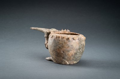 Lot 752 - A ZOOMORPHIC TERRACOTTA AMLASH CULTURE SPOUTED VESSEL