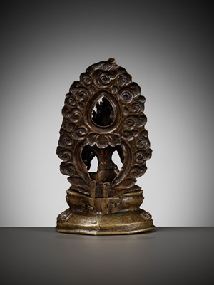 Lot 673 - A GILT COPPER REPOUSSÉ FIGURE OF TARA, NEPAL, 18TH-19TH CENTURY