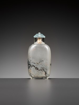 Lot 53 - AN INSIDE-PAINTED GLASS ‘FISH AND INSECTS’ SNUFF BOTTLE, BY ZHOU LEYUAN, CHINA, DATED 1890