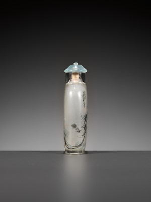 Lot 53 - AN INSIDE-PAINTED GLASS ‘FISH AND INSECTS’ SNUFF BOTTLE, BY ZHOU LEYUAN, CHINA, DATED 1890