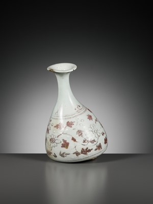 Lot 107 - A COPPER-RED-DECORATED SOLIFLORE VASE, JOSEON DYNASTY