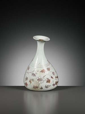 Lot 107 - A COPPER-RED-DECORATED SOLIFLORE VASE, JOSEON DYNASTY
