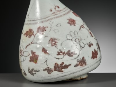 Lot 107 - A COPPER-RED-DECORATED SOLIFLORE VASE, JOSEON DYNASTY
