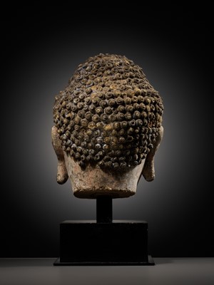 Lot 178 - A STUCCO HEAD OF BUDDHA, YUAN TO MING DYNASTY