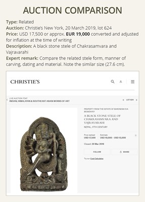 Lot 668 - A LIMESTONE FIGURE OF BUDDHA AMITABHA UNDER THE BODHI TREE, NEPAL, 17TH-18TH CENTURY