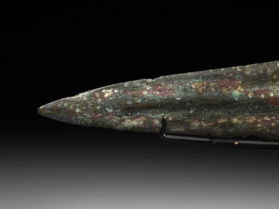 Lot 299 - A BRONZE ‘TIGER’ HALBERD BLADE, ZHONGHU GE, EASTERN ZHOU DYNASTY, WARRING STATES PERIOD