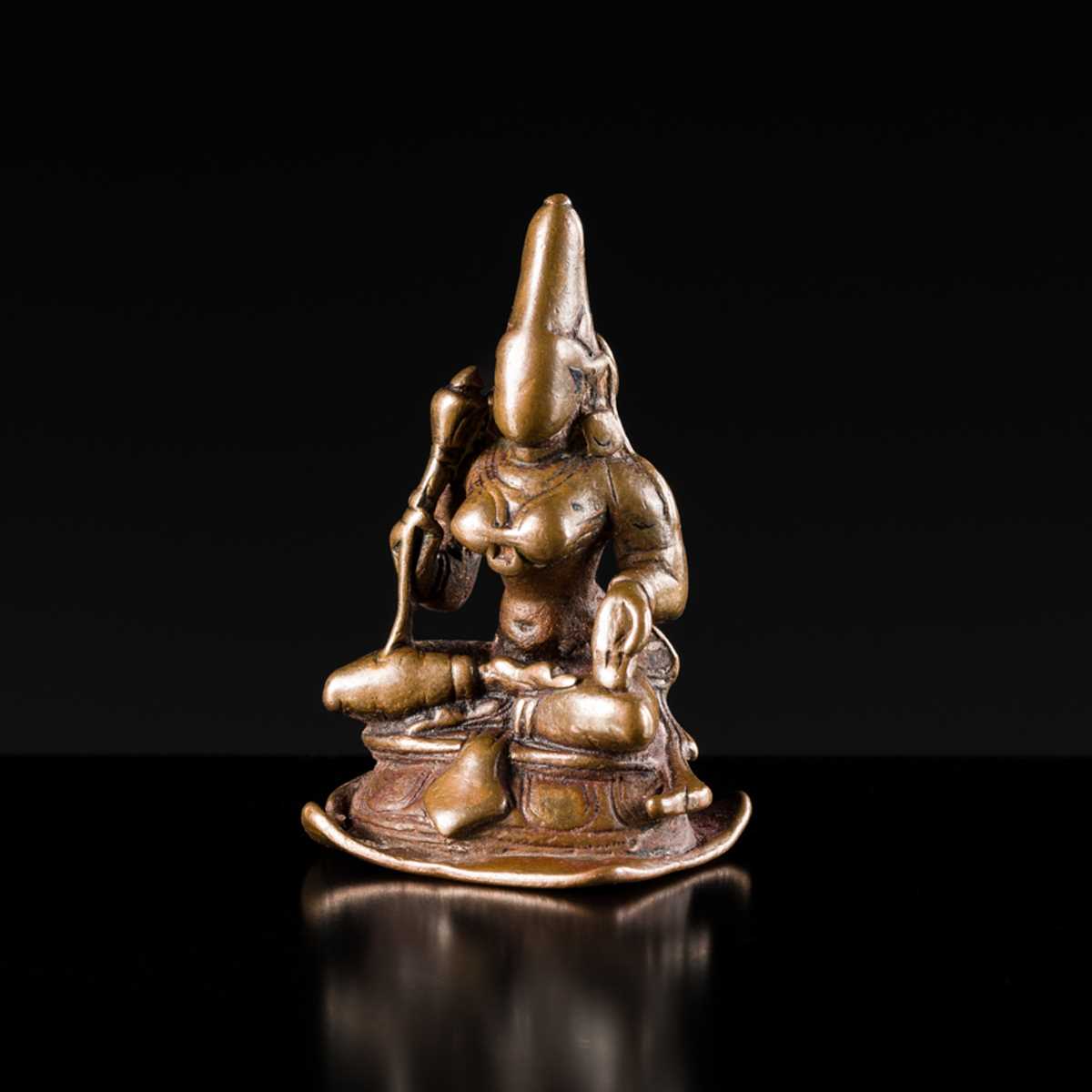 Lot 287 - A SMALL BRONZE FIGURE OF SRI DEVI
