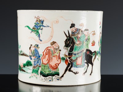 Lot 1959 - A LARGE FAMILLE-VERTE ‘KUI XING’ BRUSHPOT, BITONG
