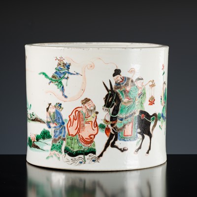 Lot 1959 - A LARGE FAMILLE-VERTE ‘KUI XING’ BRUSHPOT, BITONG