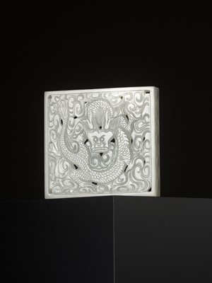 Lot 35 - A WHITE JADE OPENWORK POMANDER BOX AND COVER, QIANLONG PERIOD