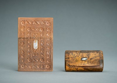 A GROUP OF TWO WOOD BOXES, 19TH CENTURY