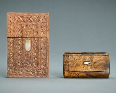 Lot 879 - A GROUP OF TWO WOOD BOXES, 19TH CENTURY