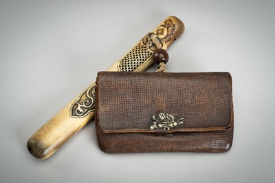 Lot 534 - A LOT WITH TWO KISERUZUTSU WITH POUCH AND TONKOTSU, EDO - MEIJI