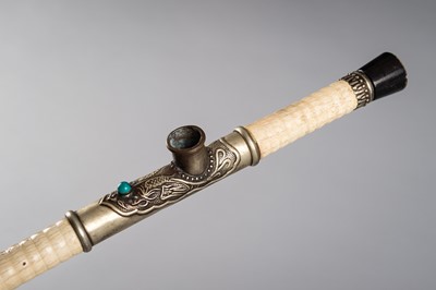 A LOT WITH THREE BONE OPIUM PIPES, c. 1920s