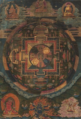 Lot 1499 - A FINE MANDALA THANGKA, 17th TO 18TH CENTURY