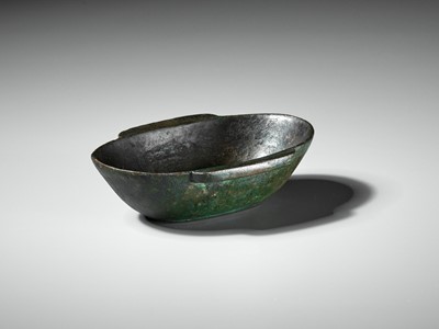Lot 996 - A BRONZE EAR CUP, HAN DYNASTY