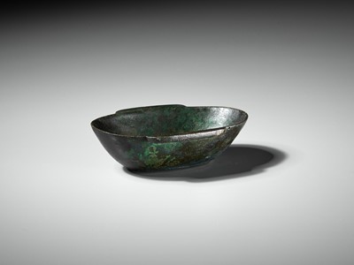 Lot 996 - A BRONZE EAR CUP, HAN DYNASTY