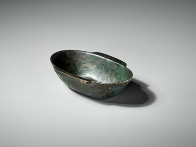 Lot 996 - A BRONZE EAR CUP, HAN DYNASTY