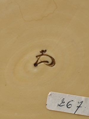 Lot 273 - YASUHARU: A FINE IVORY TUSK BOX AND COVER IN DEPICTING A BRUSHWOOD COLLECTOR