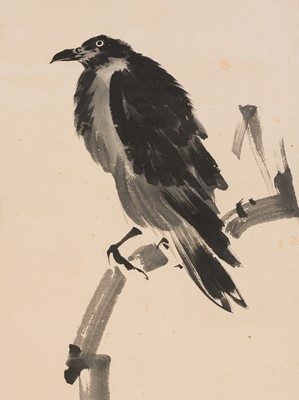 Lot 616 - KAWANABE KYOSAI (1831-1889): 'CROW IN WINTER'