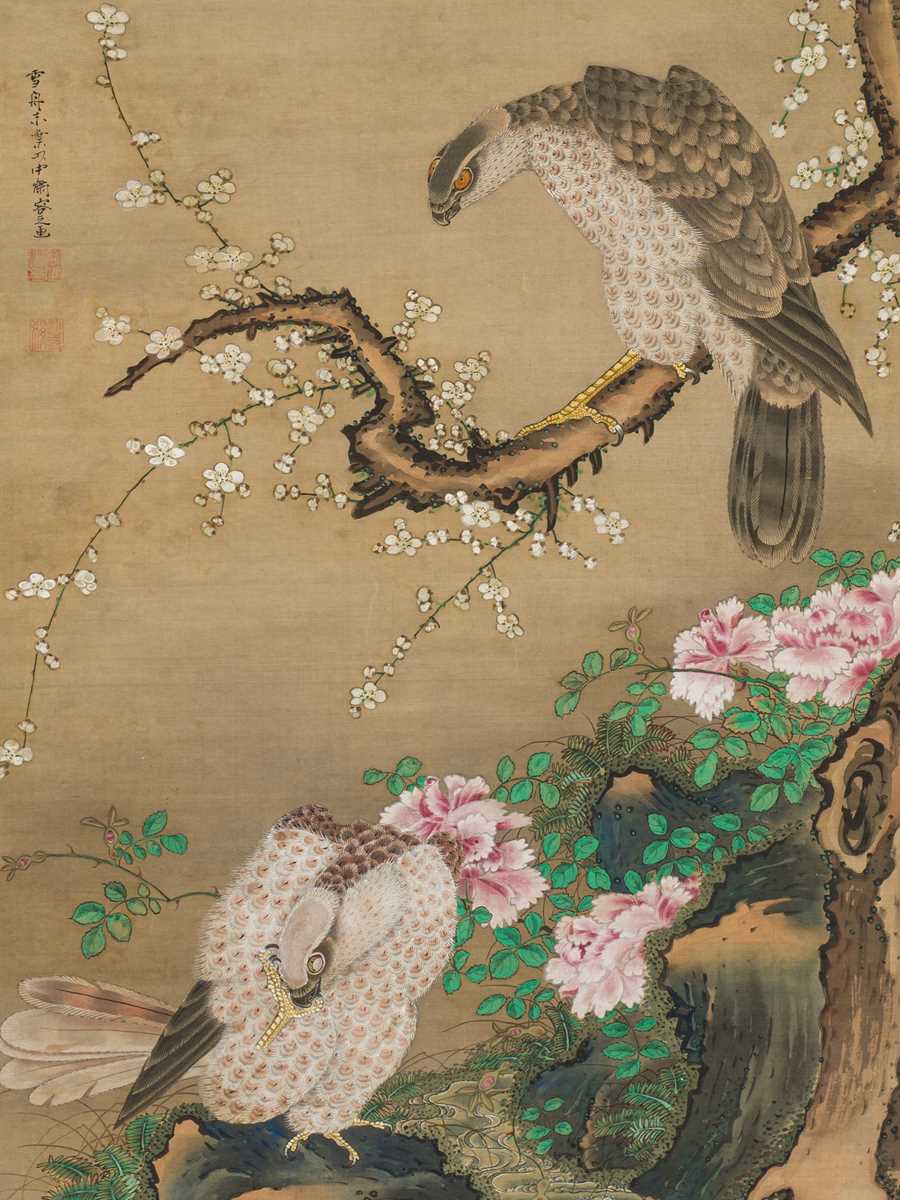 UNKOKU TORYU (1804-1895): ‘EAGLES AND FLOWERS’