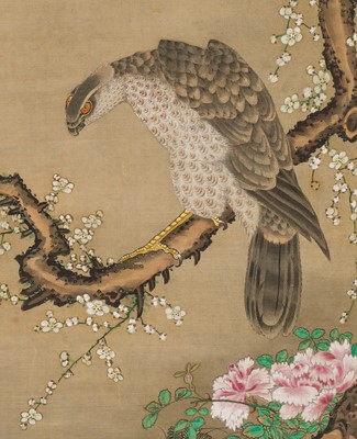 UNKOKU TORYU (1804-1895): ‘EAGLES AND FLOWERS’