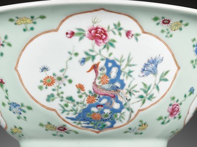 A CELADON-GLAZED FAMILLE ROSE 'HUNDRED ANTIQUES