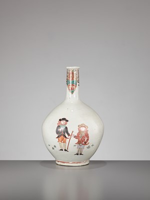 Lot 130 - A RARE IMARI ‘BLACK SHIP’ VASE