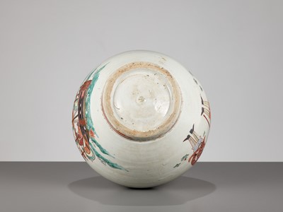 Lot 130 - A RARE IMARI ‘BLACK SHIP’ VASE