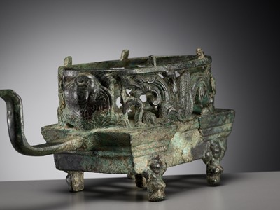 Lot 102 - A ‘FOUR AUSPICIOUS BEASTS’ (SI XIANG) BRONZE BRAZIER, HAN DYNASTY, CHINA, 206 BC-220 AD