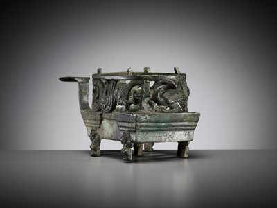 Lot 102 - A ‘FOUR AUSPICIOUS BEASTS’ (SI XIANG) BRONZE BRAZIER, HAN DYNASTY, CHINA, 206 BC-220 AD