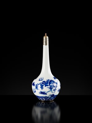 Lot 161 - A BLEU DE HUÊ ‘CARP AND DRAGON’ VASE