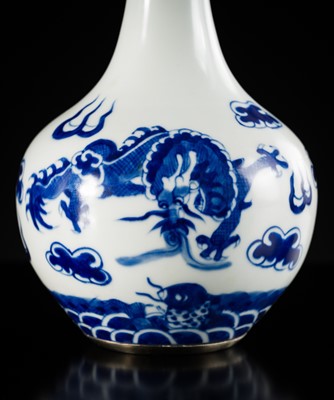 Lot 161 - A BLEU DE HUÊ ‘CARP AND DRAGON’ VASE