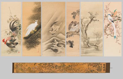 Lot 626 - A GROUP OF SEVEN SCROLLS WITH BIRDS