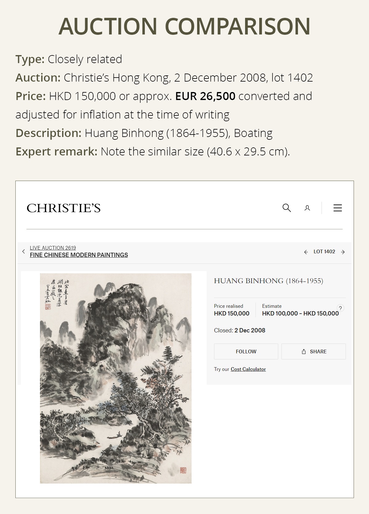 Lot 196 - ATTRIBUTED TO HUANG BINHONG (1865-1955):