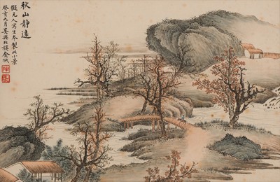 Lot 383 - JIN CHENG (1878-1926): THE AUTUMN MOUNTAIN, DATED 1923