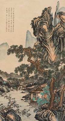 Lot 386 - CHEN SHAOMEI (1909-1954): ‘SCHOLARS IN LANDSCAPE’