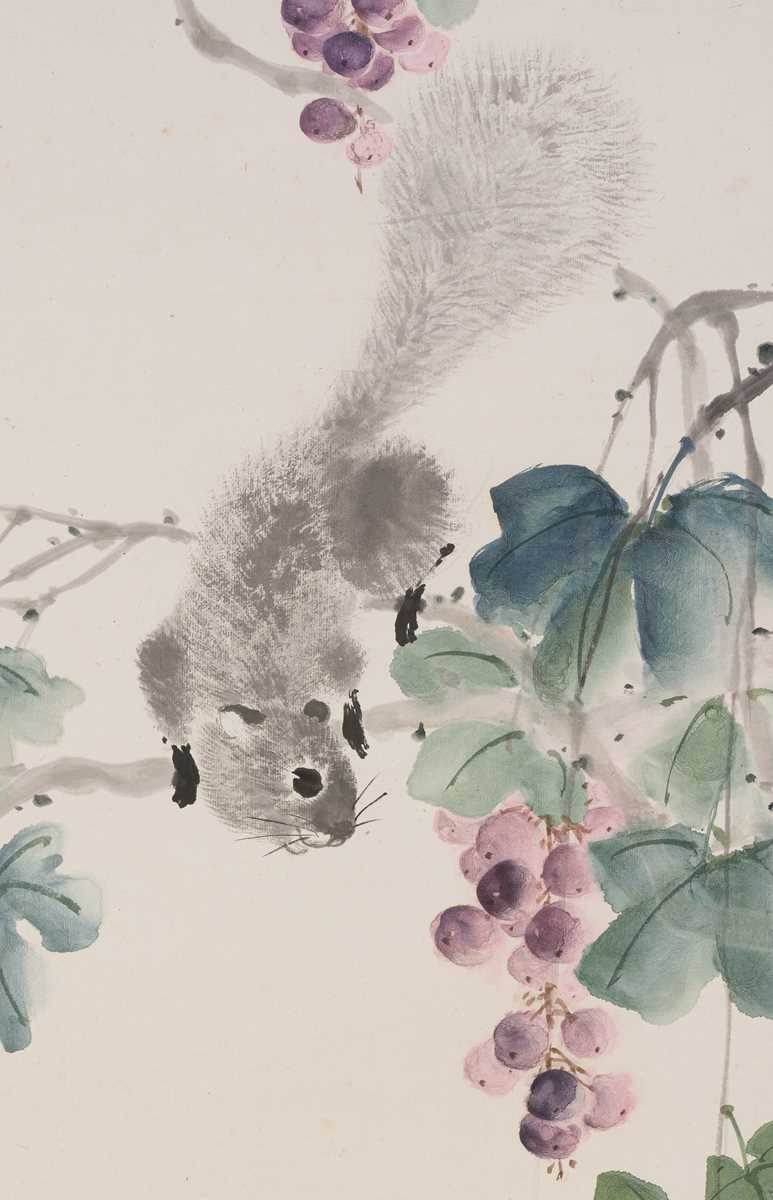 Lot 56 - JIANG HANTING (1903-1963): ‘SQUIRREL AND GRAPES’