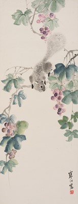 Lot 56 - JIANG HANTING (1903-1963): ‘SQUIRREL AND GRAPES’