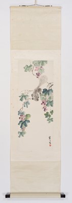 Lot 56 - JIANG HANTING (1903-1963): ‘SQUIRREL AND GRAPES’