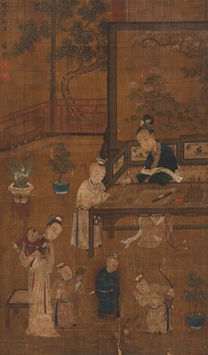 Lot 358 - AFTER TANG YIN (1470-1523): ‘COURT LADIES AND BOYS’